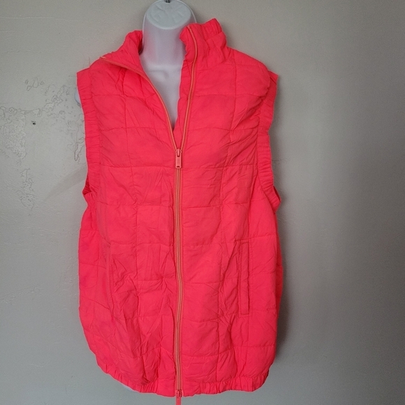 Free People Movement Women's Small Neon Pink Quilted Puffer Vest Double Zipper - Picture 1 of 10
